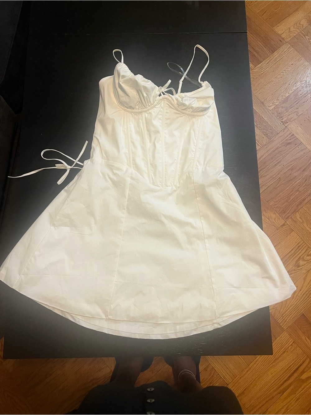 White Adjustable-Strap Slip Dress